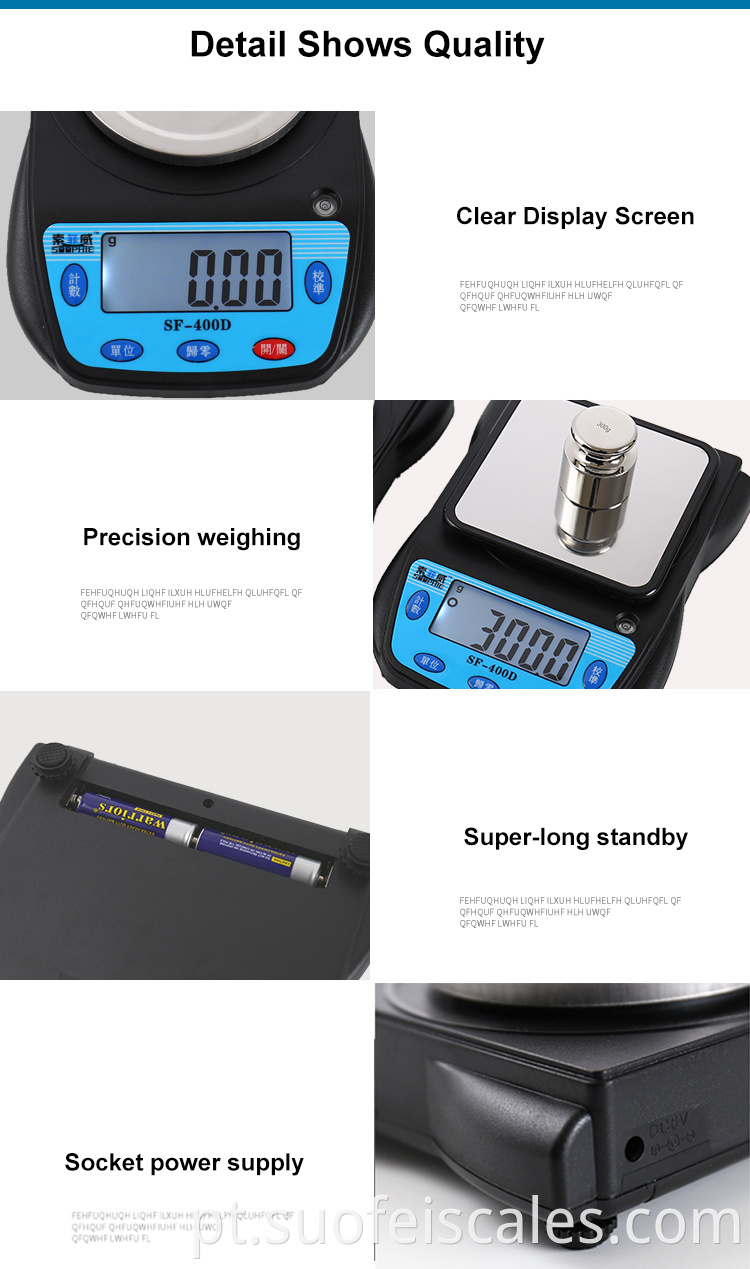 SF-400D ELECTNEAING SCALE DIGITAL COZINHA ESCALA DE CONUTERIA DIVERNA 0,01G 600G Máquina de peso Waage Waage